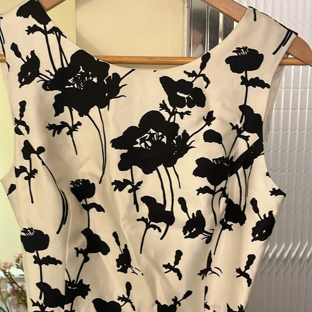 kate spade Black and White Floral Fit-and-Flare Dress